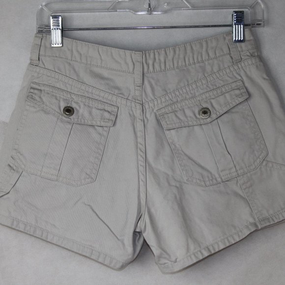VTG 90s ARIZONA KHAKI CREAM JEAN SHORTS GIRLS SZ 14 REG 100% COTTON MULTI POCKET - Picture 12 of 15